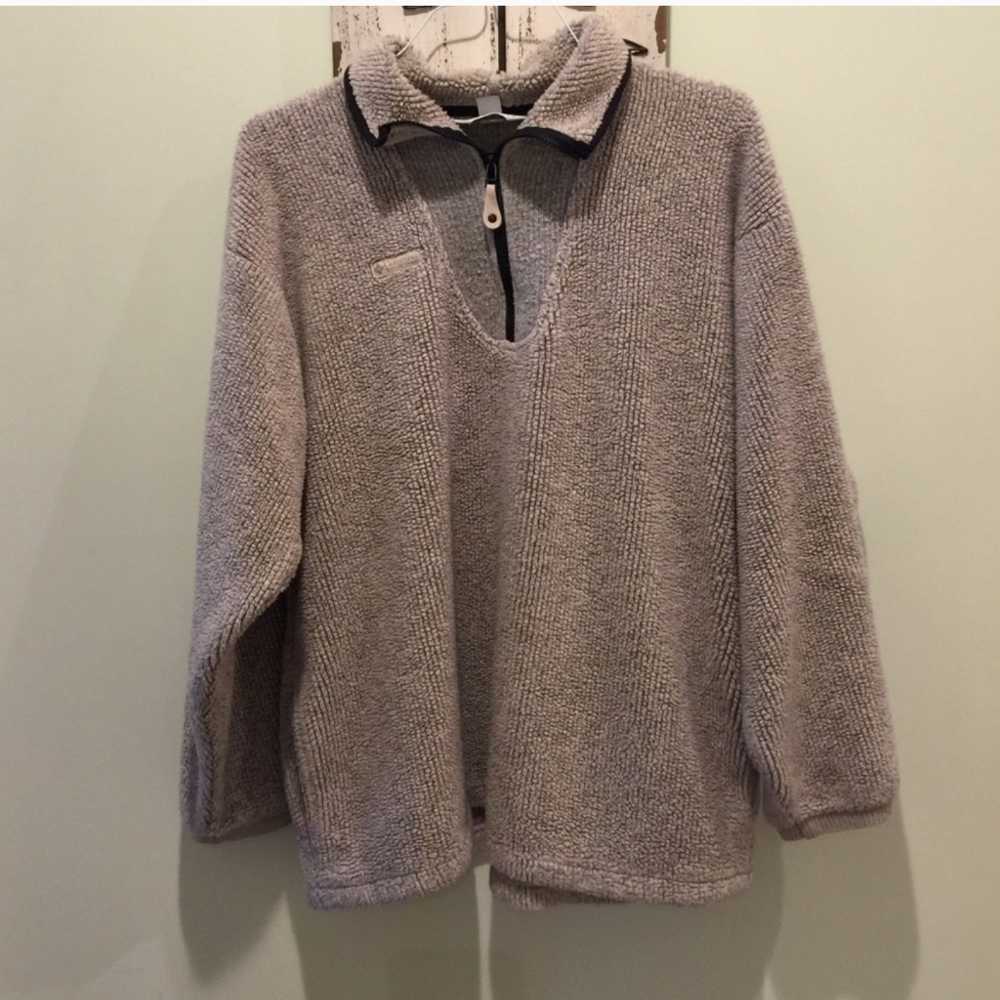Columbia tan/cream 1/4 zip Sherpa fleece